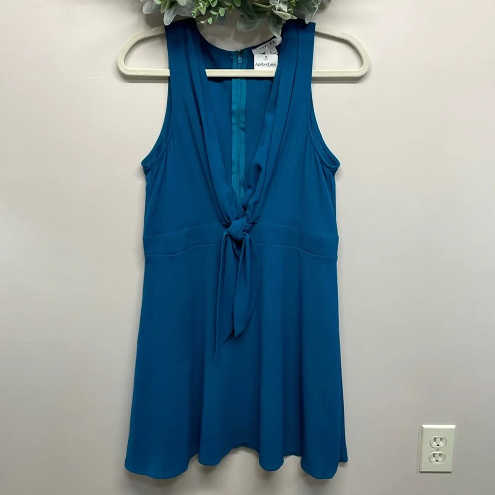 NWT Favlux Fashion Sleeveless Deep V-Front Mini Dress L